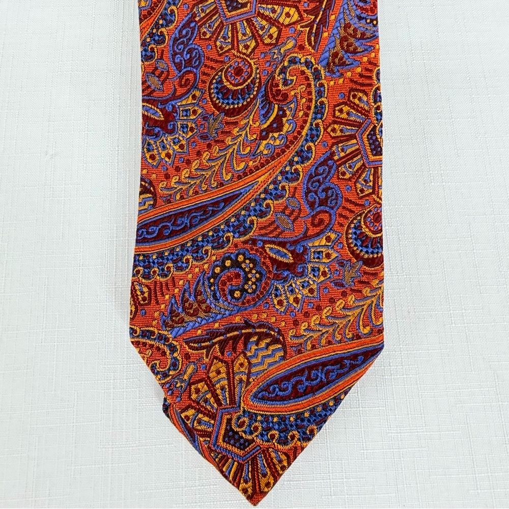 Robert Talbott Seven Fold Limited Edition 2/40 Hand Sewn Paisley Print Silk Tie - Picture 3 of 13